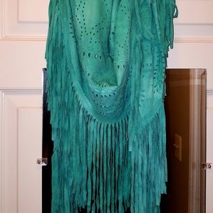 SOLD Suede Leather Shawl